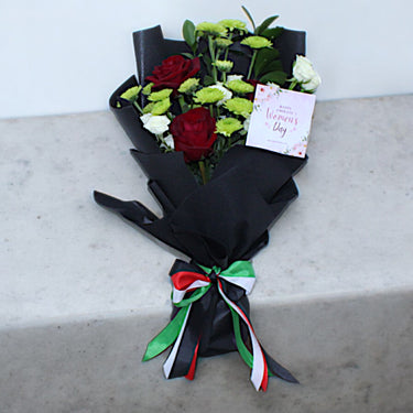 Red Roses and Chrysanthemums Bouquet